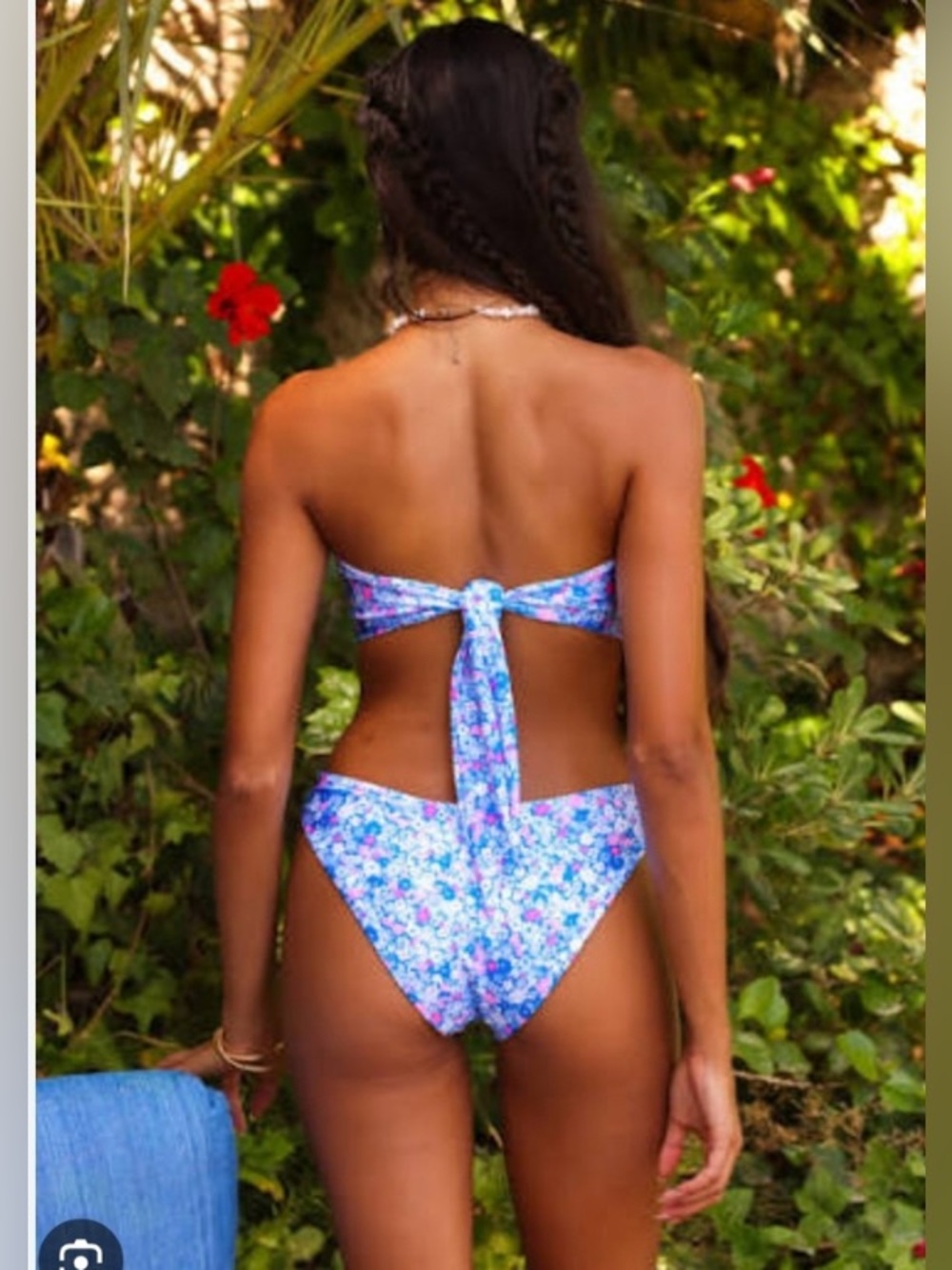 Kulani Kinis Braided Cheeky Purple Floral Bikini Bottom NWT - XL - Picture 2 of 7
